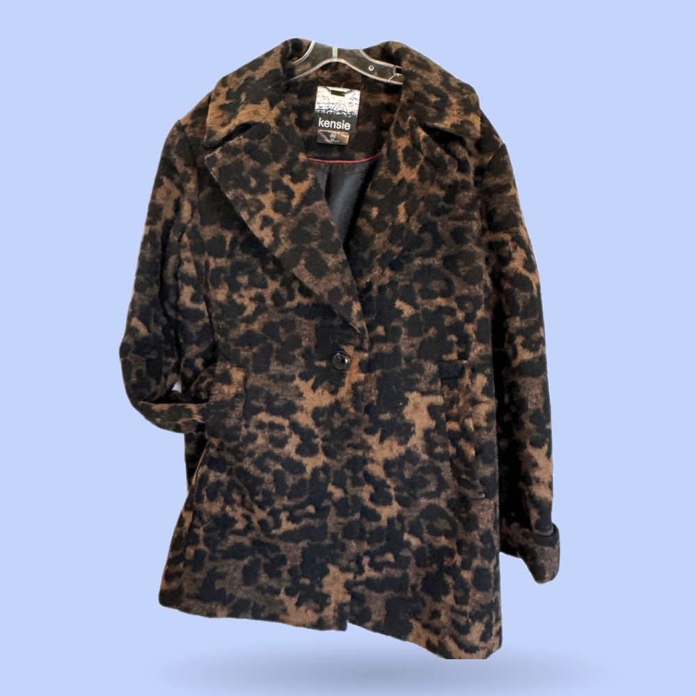 Kensie kensie Women's Outer Notch Collar 3/4 Wool Coat NEVER WORN Size XL - Picture 2 of 6